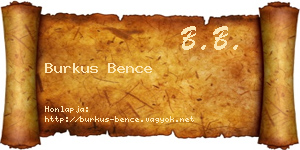 Burkus Bence névjegykártya